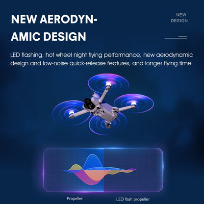 For DJI Mini 4 Pro / Mavic Mini 3 Pro STARTRC 2 Pairs Color LED Flash Lamp Low Noise Propellers, For DJI Mavic Mini 3 Pro