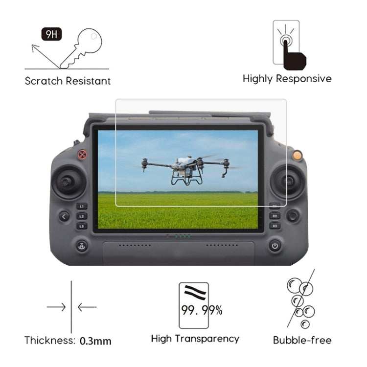 غشاء شاشة مقاوم للانفجار من الزجاج المقوى لجهاز التحكم عن بعد DJI T40، لجهاز التحكم عن بعد DJI T40