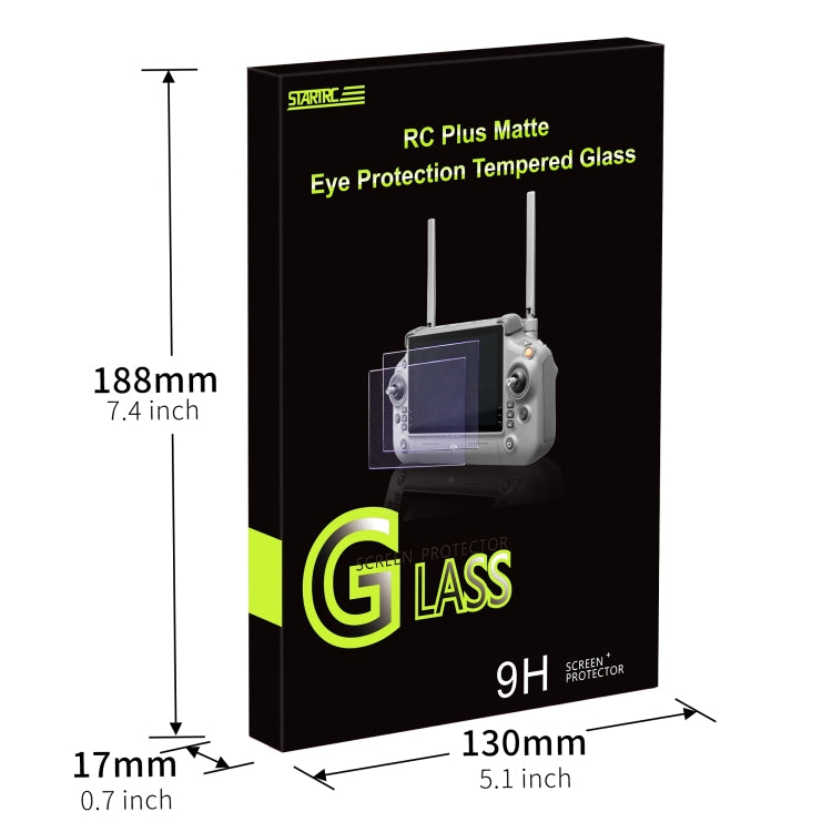 For DJI RC Plus with Screen STARTRC 2pcs Frosted Purple Eye Protection Explosion-proof Tempered Glass Film