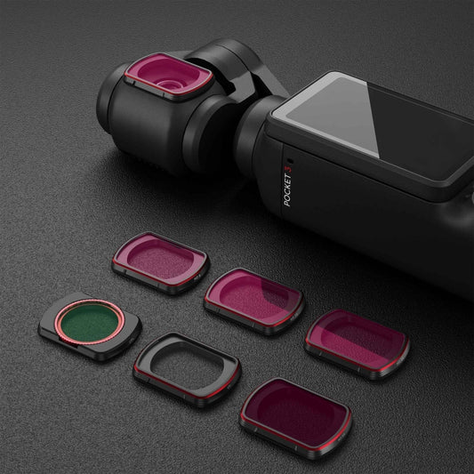 DJI OSMO Pocket 3 STARTRC 6 in 1 ND8 + ND16 + ND32 + ND64 + ND256 + CPL Adjustable Lens Filter Set, 6 in 1