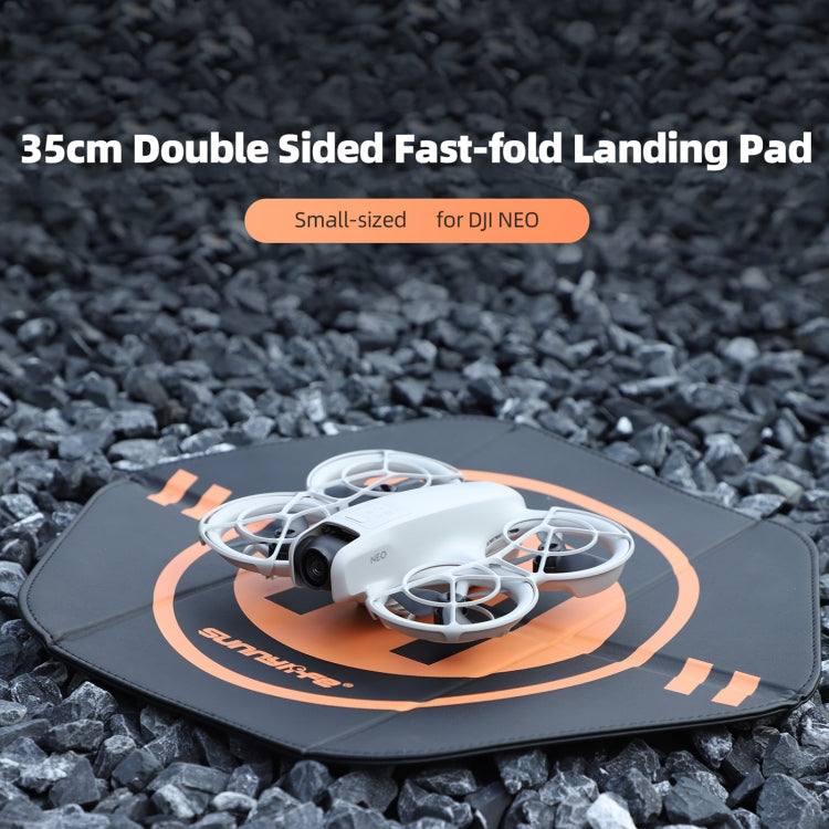 Sunnylife Drone Landing Pad 35cm Fast-Fold Double-Sided Leather Waterproof Helipad for DJI Neo / Avata 2 / Mini 4 Pro