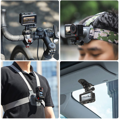 For DJI Osmo Action 5 Pro / 4 / 3 Sunnylife Foldable Magnetic Quick Release Mount Action Camera Selfie Stick Tripod Adapter Cam Stand