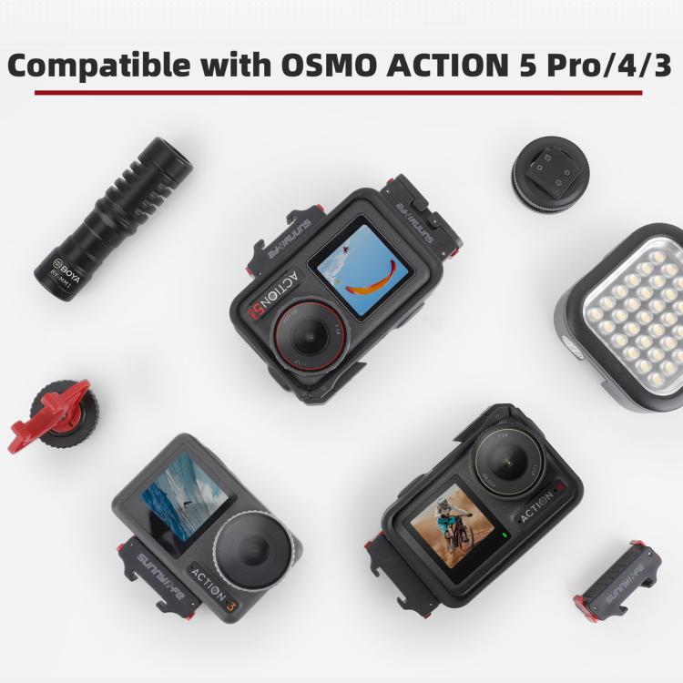 محول حذاء بارد مغناطيسي سريع الفك من Sunnylife لكاميرا الحركة DJI Osmo Action 5 Pro / 4 / 3، محول ميكروفون بإضاءة كاملة، AD938