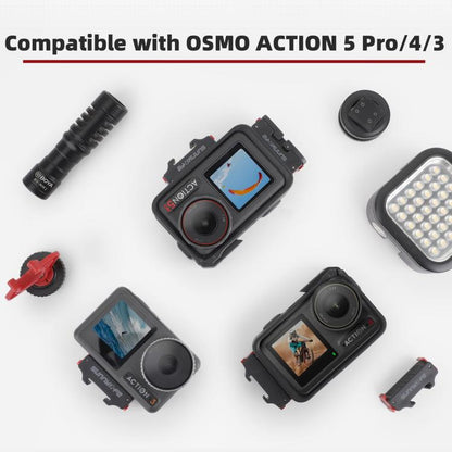محول حذاء بارد مغناطيسي سريع الفك من Sunnylife لكاميرا الحركة DJI Osmo Action 5 Pro / 4 / 3، محول ميكروفون بإضاءة كاملة، AD938