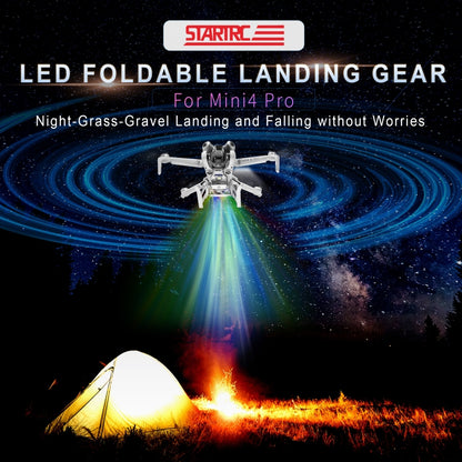 رف تدريب معدات الهبوط المرتفع القابل للطي من STARTRC LED لـ DJI Mini 4 Pro، لـ DJI Mini 4 Pro LED