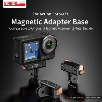For DJI Osmo Action 5 Pro STARTRC Plastic Quick Adapter Magnetic Extension Bracket, For DJI Osmo Action 5 Pro / 4 / 3 Plastic