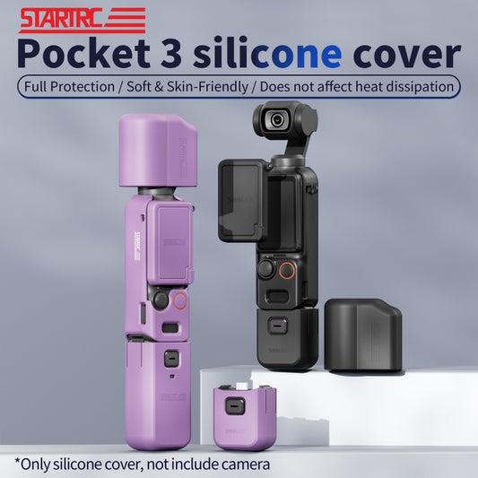جراب STARTRC 5 في 1 من السيليكون TPU مع مقبض وعدسة وشاشة لكاميرا DJI OSMO Pocket 3، جراب 5 في 1
