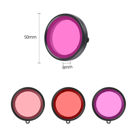 For DJI Osmo Action 5 Pro Housing Diving Color Lens Filter, For DJI Osmo Action 5 Pro / 4 / 3