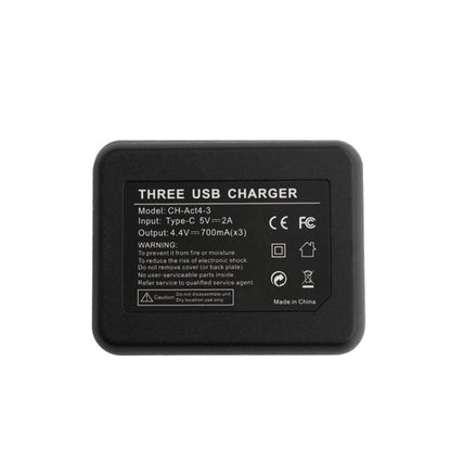 For DJI Osmo Action 4 / 3 Tri-Slot Batteries Fast Charger, 5V 2A Tri-Slot Batteries Charger