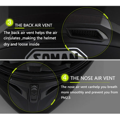 Soman 955 Skyeye Motorcycle Full / Open Face Bluetooth Helmet Headset Full Face, Supports Answer / Hang Up Calls