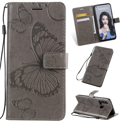 Pressed Printing Butterfly Pattern Horizontal Flip PU Leather Case with Holder & Card Slots & Wallet & Lanyard, For iPhone 11 Pro, For iPhone 11, For iPhone 11 Pro Max, For OPPO A1K / C2, For Vivo Y93 / Y91 / Y95, For Huawei P20 Lite 2019 / Nova 5i