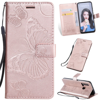 Pressed Printing Butterfly Pattern Horizontal Flip PU Leather Case with Holder & Card Slots & Wallet & Lanyard, For iPhone 11 Pro, For iPhone 11, For iPhone 11 Pro Max, For OPPO A1K / C2, For Vivo Y93 / Y91 / Y95, For Huawei P20 Lite 2019 / Nova 5i