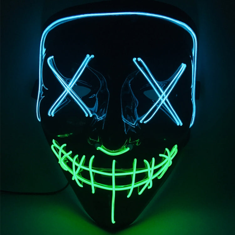 قناع إضاءة LED للفم بتصميم X للوجه وحفلات مهرجان الهالوين