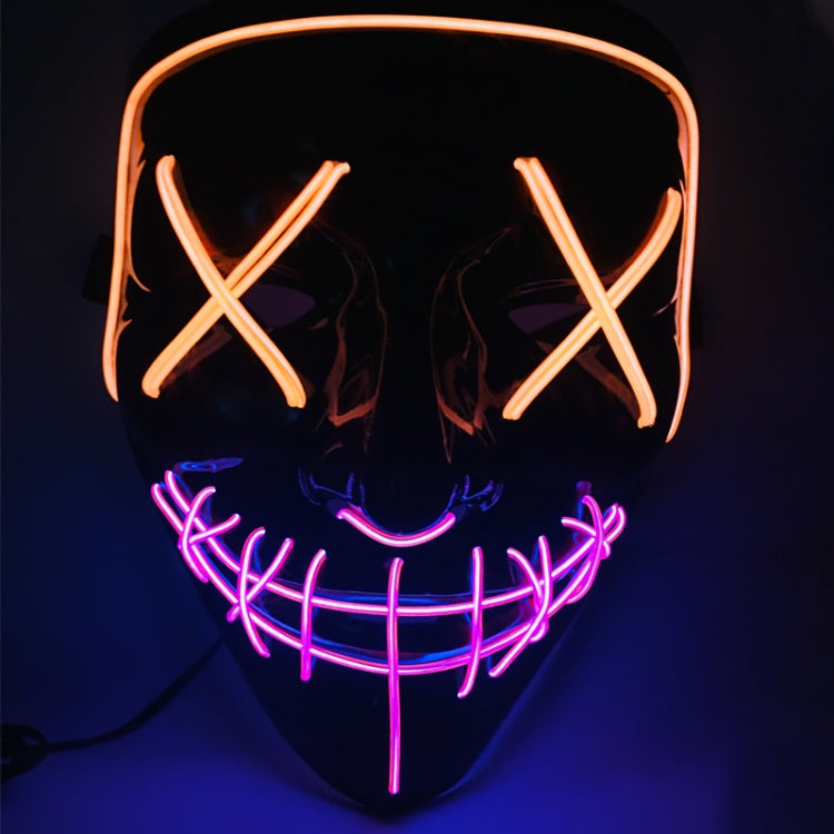 قناع إضاءة LED للفم بتصميم X للوجه وحفلات مهرجان الهالوين