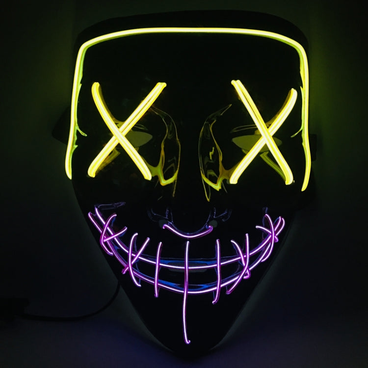 قناع إضاءة LED للفم بتصميم X للوجه وحفلات مهرجان الهالوين