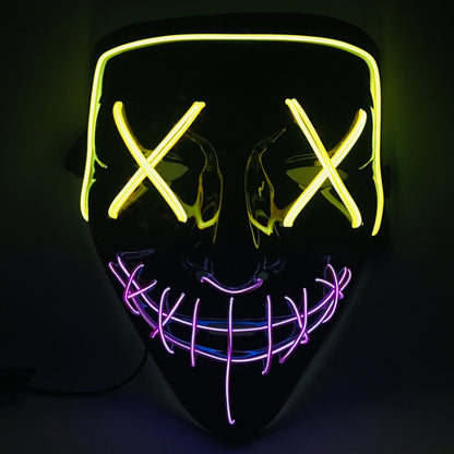 قناع إضاءة LED للفم بتصميم X للوجه وحفلات مهرجان الهالوين
