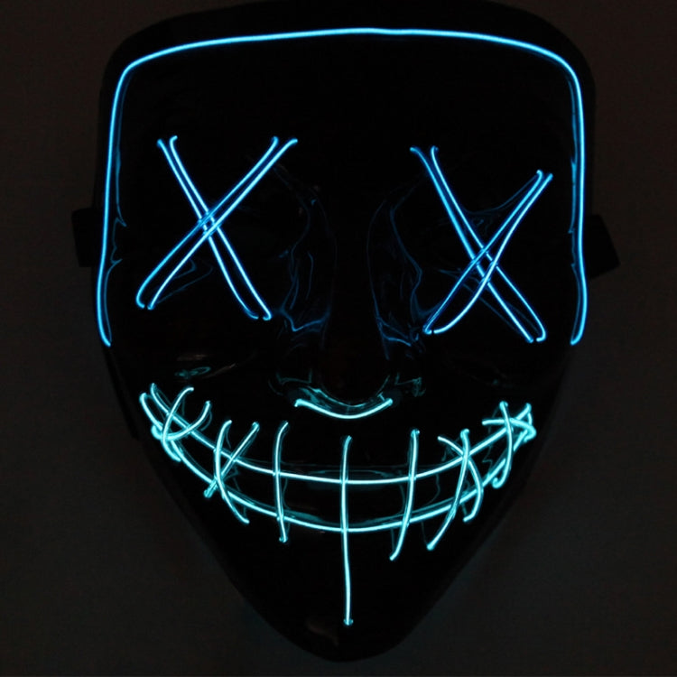 قناع إضاءة LED للفم بتصميم X للوجه وحفلات مهرجان الهالوين