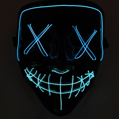قناع إضاءة LED للفم بتصميم X للوجه وحفلات مهرجان الهالوين