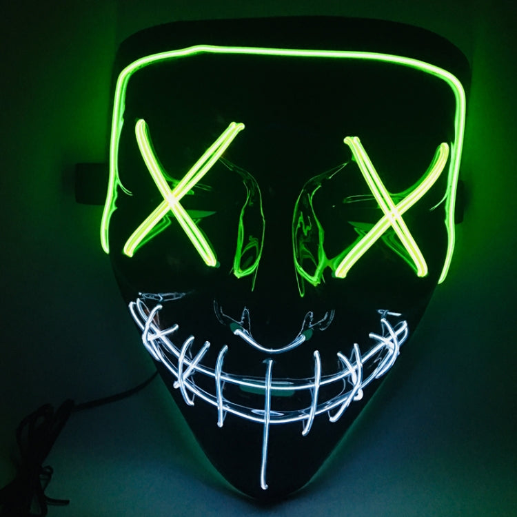 قناع إضاءة LED للفم بتصميم X للوجه وحفلات مهرجان الهالوين