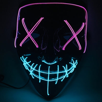 قناع إضاءة LED للفم بتصميم X للوجه وحفلات مهرجان الهالوين
