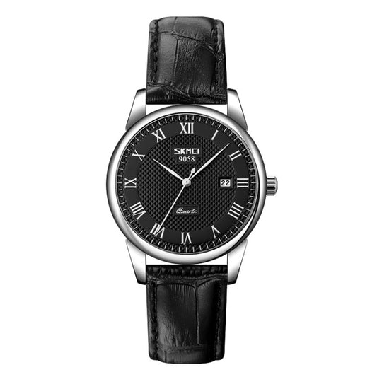 SKMEI 9058 Multifunctional Outdoor Fashion Waterproof Silver Shell Quartz Wrist Watch