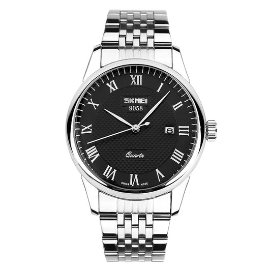 SKMEI 9058 Multifunctional Outdoor Fashion Waterproof Steel Strip Quartz Wrist Watch
