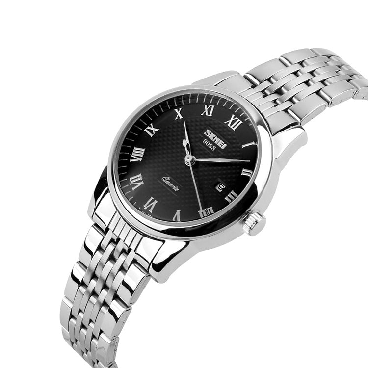 SKMEI 9058 Multifunctional Outdoor Fashion Waterproof Steel Strip Quartz Wrist Watch