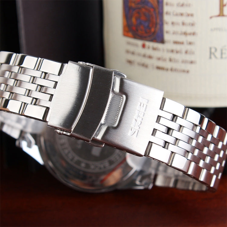SKMEI 9058 Multifunctional Outdoor Fashion Waterproof Steel Strip Quartz Wrist Watch