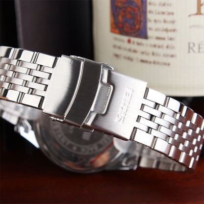 SKMEI 9058 Multifunctional Outdoor Fashion Waterproof Steel Strip Quartz Wrist Watch