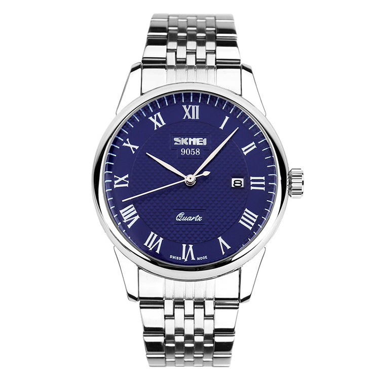 SKMEI 9058 Multifunctional Outdoor Fashion Waterproof Steel Strip Quartz Wrist Watch