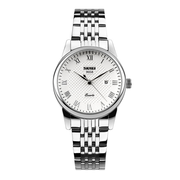 SKMEI 9058 Multifunctional Outdoor Fashion Waterproof Steel Strip Quartz Wrist Watch