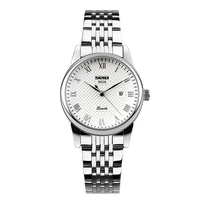 SKMEI 9058 Multifunctional Outdoor Fashion Waterproof Steel Strip Quartz Wrist Watch