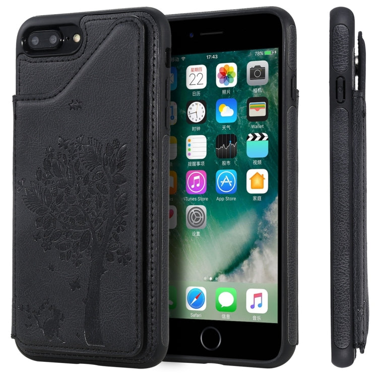 Cat Tree Embossing Pattern Shockproof Protective Case with Card Slots & Photo Frame, For iPhone 6 Plus, For iPhone 6, For iPhone 7 / 8, For iPhone 7 Plus / 8 Plus, For iPhone X, For iPhone XR, For iPhone XS Max, For iPhone XS
