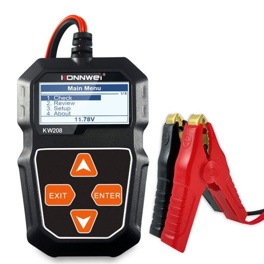KONNWEI KW208 Car TFT Color Screen Battery Tester Support 8 Languages, KW208