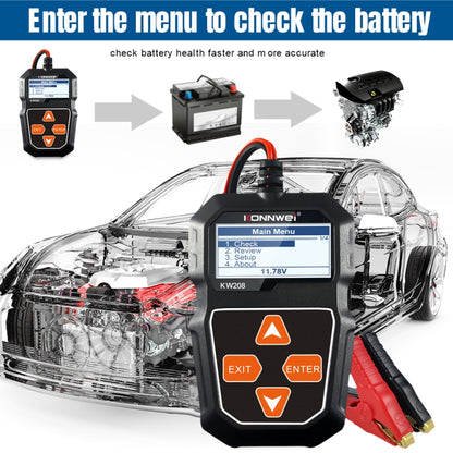KONNWEI KW208 Car TFT Color Screen Battery Tester Support 8 Languages, KW208