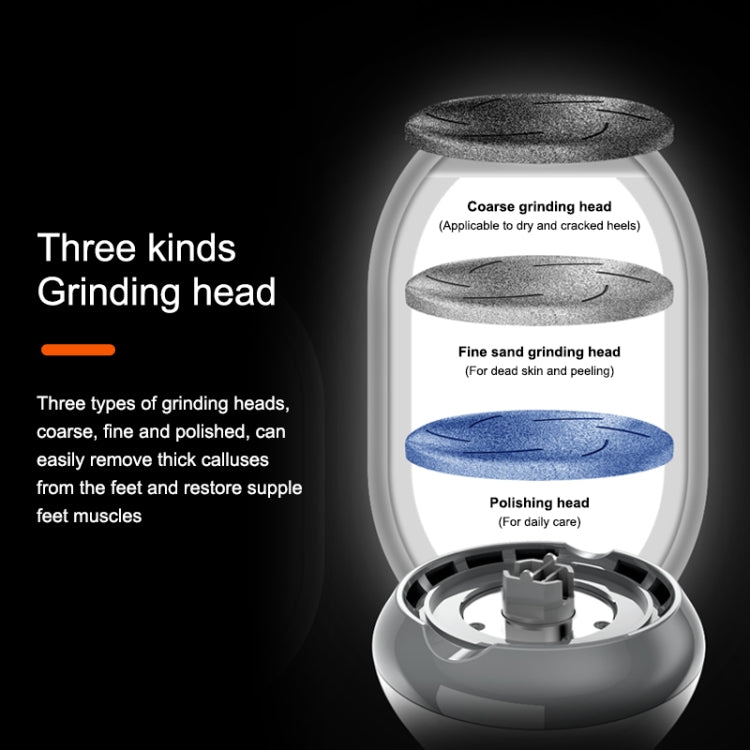 Electric Vacuum Design Foot Grinder Household Multifunctional Pedicure Calluses Foot Care, Silver Foot Grinder