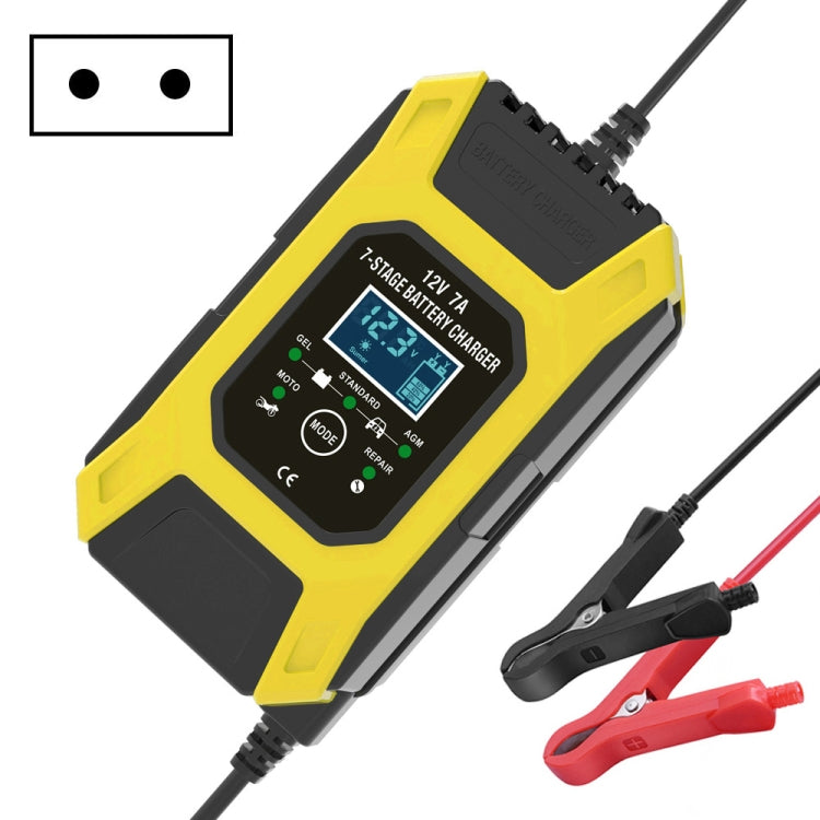 FOXSUR Car / Motorcycle Repair Charger 12V 7A 7-stage + Multi-battery Mode Lead-acid Battery Charger
