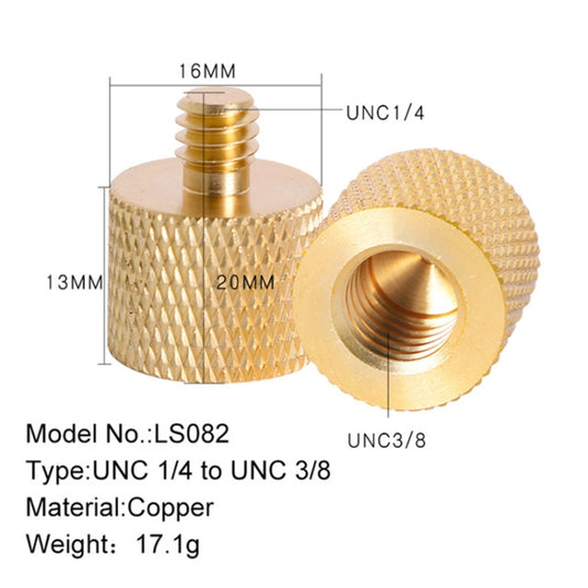 BEXIN LS082 قطعتان من برغي تحويل خيط أنثى 3/8 بوصة إلى خيط ذكر 1/4 بوصة، LS082