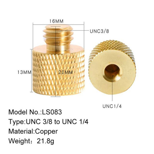 BEXIN LS083 قطعتان من برغي تحويل من خيط أنثى 1/4 بوصة إلى خيط ذكر 3/8 بوصة، LS083