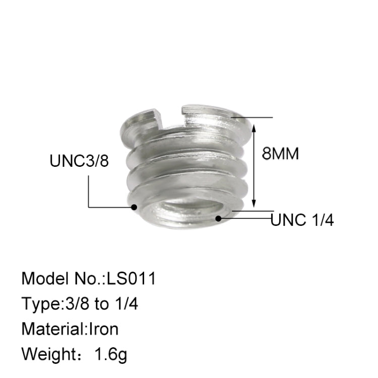 BEXIN LS011، قطعتان من برغي الكاميرا لتحويل 1/4 إلى 3/8 بوصة، LS011