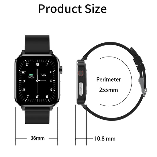 E86 1.7 inch TFT Color Screen IP68 Waterproof Smart Watch, Support Blood Oxygen Monitoring / Body Temperature Monitoring / AI Medical Diagnosis, Style: TPU Strap