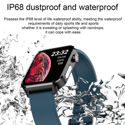 E86 1.7 inch TFT Color Screen IP68 Waterproof Smart Watch, Support Blood Oxygen Monitoring / Body Temperature Monitoring / AI Medical Diagnosis, Style: TPU Strap