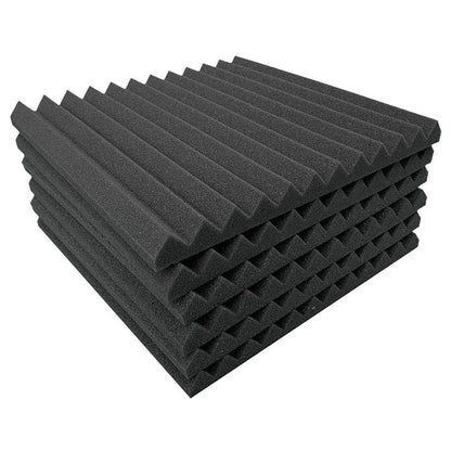 30x30x2.5cm Triangular Groove Style Recording Studio Drum Video Room Sound Insulation Board Silencer Cotton, 6 PCS, 10 PCS, 12 PCS, 20 PCS, 24 PCS