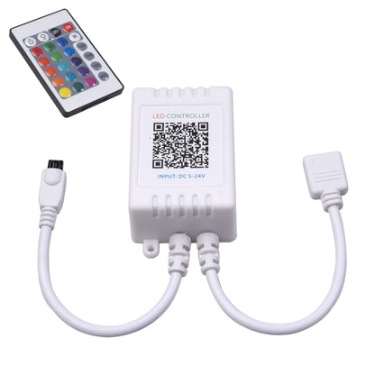 وحدة تحكم LED RGB بتقنية البلوتوث JH-RGB02 DC5.5x2.1mm مع جهاز تحكم عن بعد بـ 24 مفتاحًا، JH-RGB02