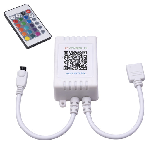 وحدة تحكم LED RGB بتقنية البلوتوث JH-RGB02 DC5.5x2.1mm مع جهاز تحكم عن بعد بـ 24 مفتاحًا، JH-RGB02