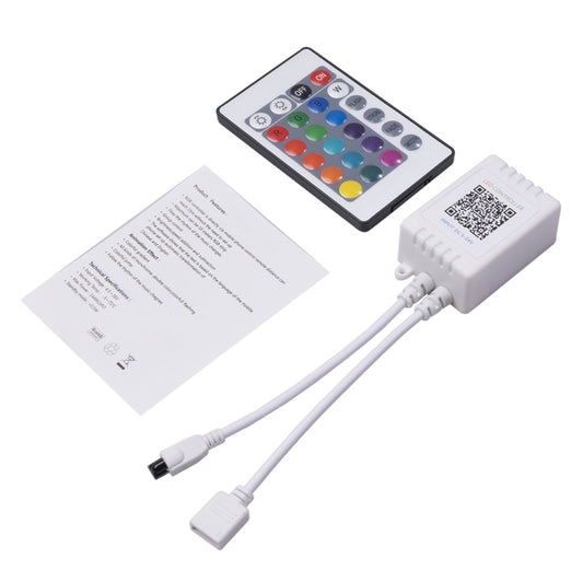 وحدة تحكم LED RGB بتقنية البلوتوث JH-RGB02 DC5.5x2.1mm مع جهاز تحكم عن بعد بـ 24 مفتاحًا، JH-RGB02