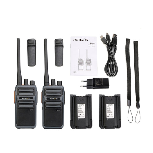 1 Pair RETEVIS RB617 PMR446 16CHS License-free Two Way Radio Handheld Walkie Talkie, EU Plug