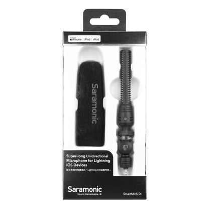 ميكروفون Saramonic SmartMic5 Di فائق الطول أحادي الاتجاه لأجهزة واجهة 8 سنون، SmartMic5 Di