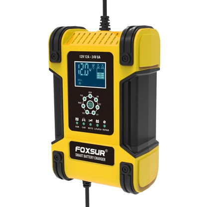 FOXSUR 12A / 12V / 24V Car / Motorcycle 7-stage Lead-acid Battery AGM Charger