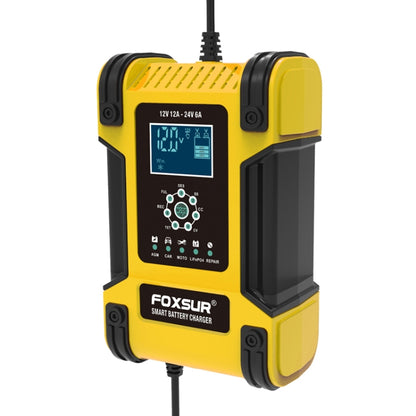 FOXSUR 12A / 12V / 24V Car / Motorcycle 7-stage Lead-acid Battery AGM Charger
